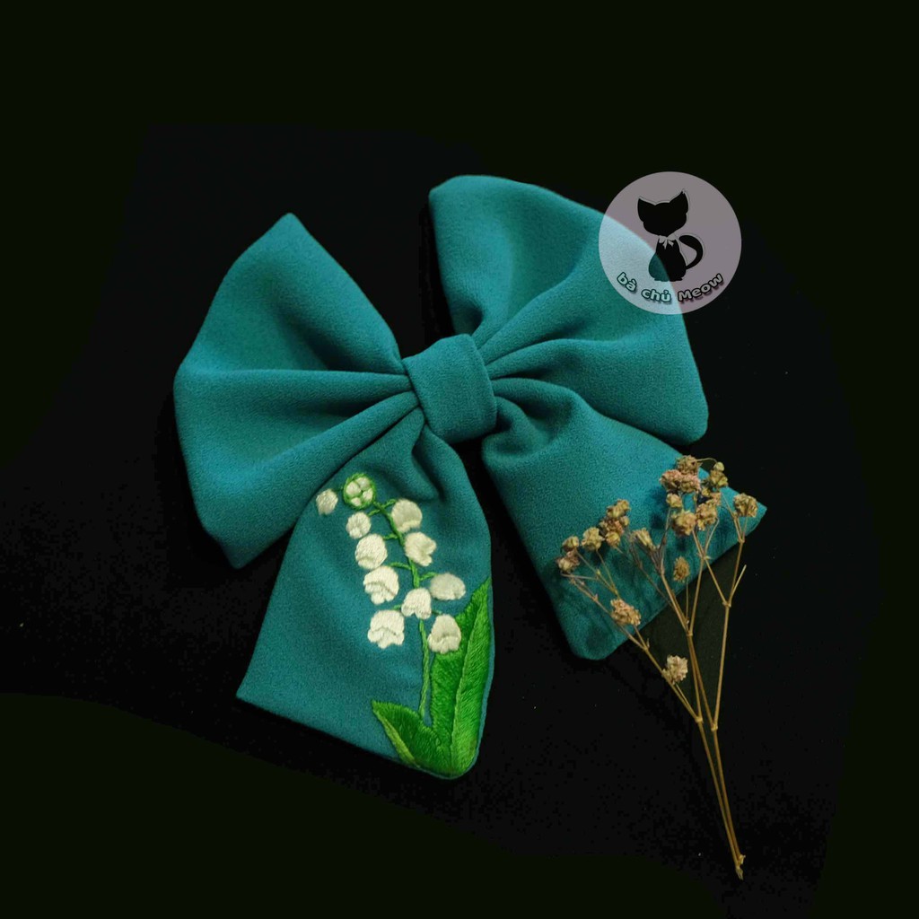 Đồ Cột Tóc Hoa - Dây Cột Tóc Thêu Tay - Scrunchies Thắt Nơ