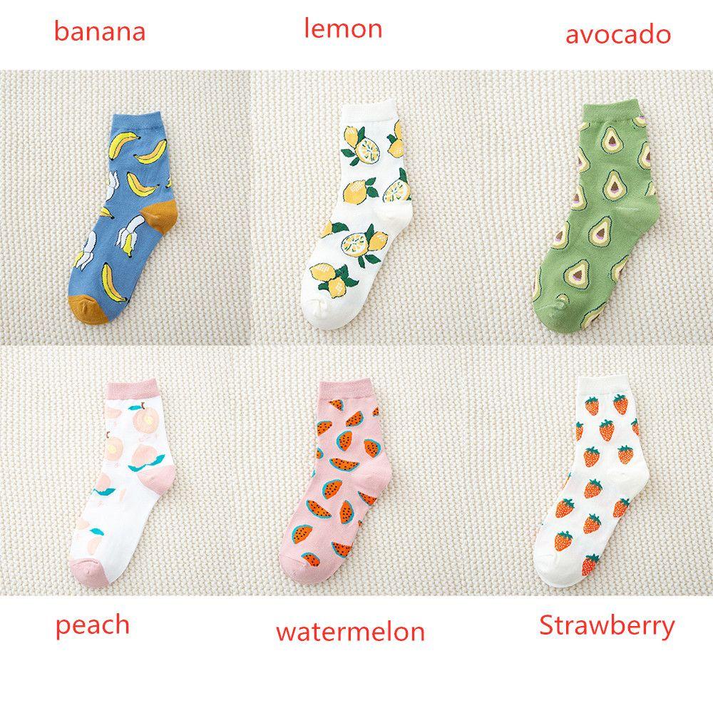 1 Đôi Vớ Bằng Cotton Thoáng Khí In Họa Tiết Trái Cây Hoạt Hình Phong Cách Nhật Bản Harajuku Thời Trang Cho Nữ