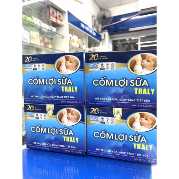 [Chính hãng] Cốm lợi sữa TRALY Hộp 20 gói - Hỗ trợ lợi sữa, giúp tăng tiết sữa - Traly hiệu quả hơn Mummilk đã được kiểm