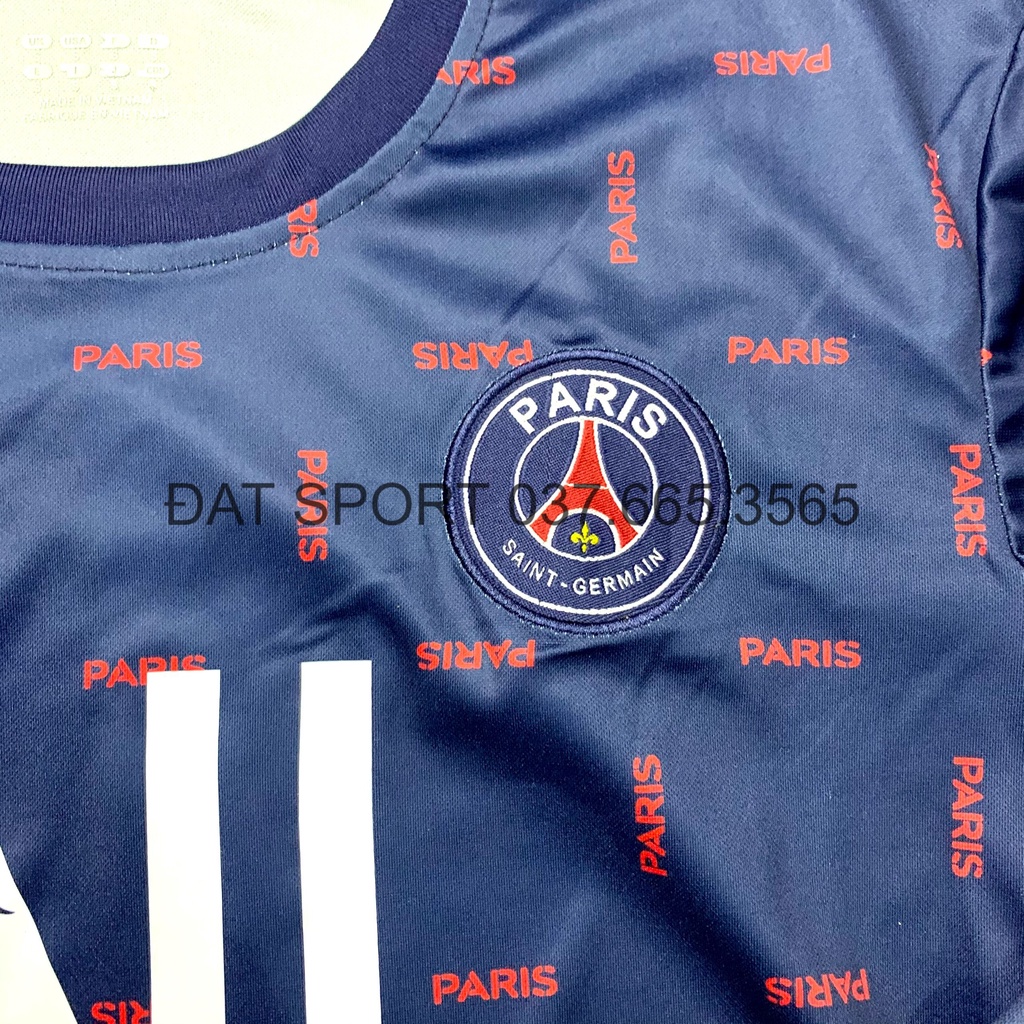 Bộ Quần Áo Bóng Đá Dài Tay CLB PSG 2021/22⚡FREESHIP⚡ Áo Đá Banh PSG Dài Tay Màu Tím Than Hàng Gai Thái Cao Cấp