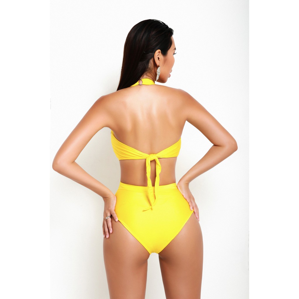 Super Model Cut Out Swimsuit - Đồ bơi một mảnh BW06 vàng bóng