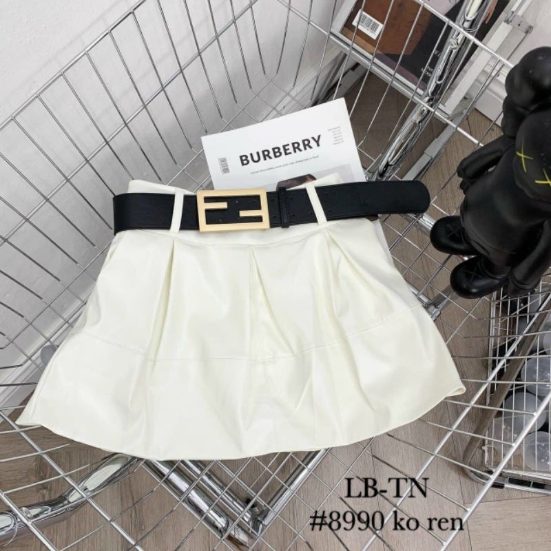 Chân váy da đai F hàng QCL1