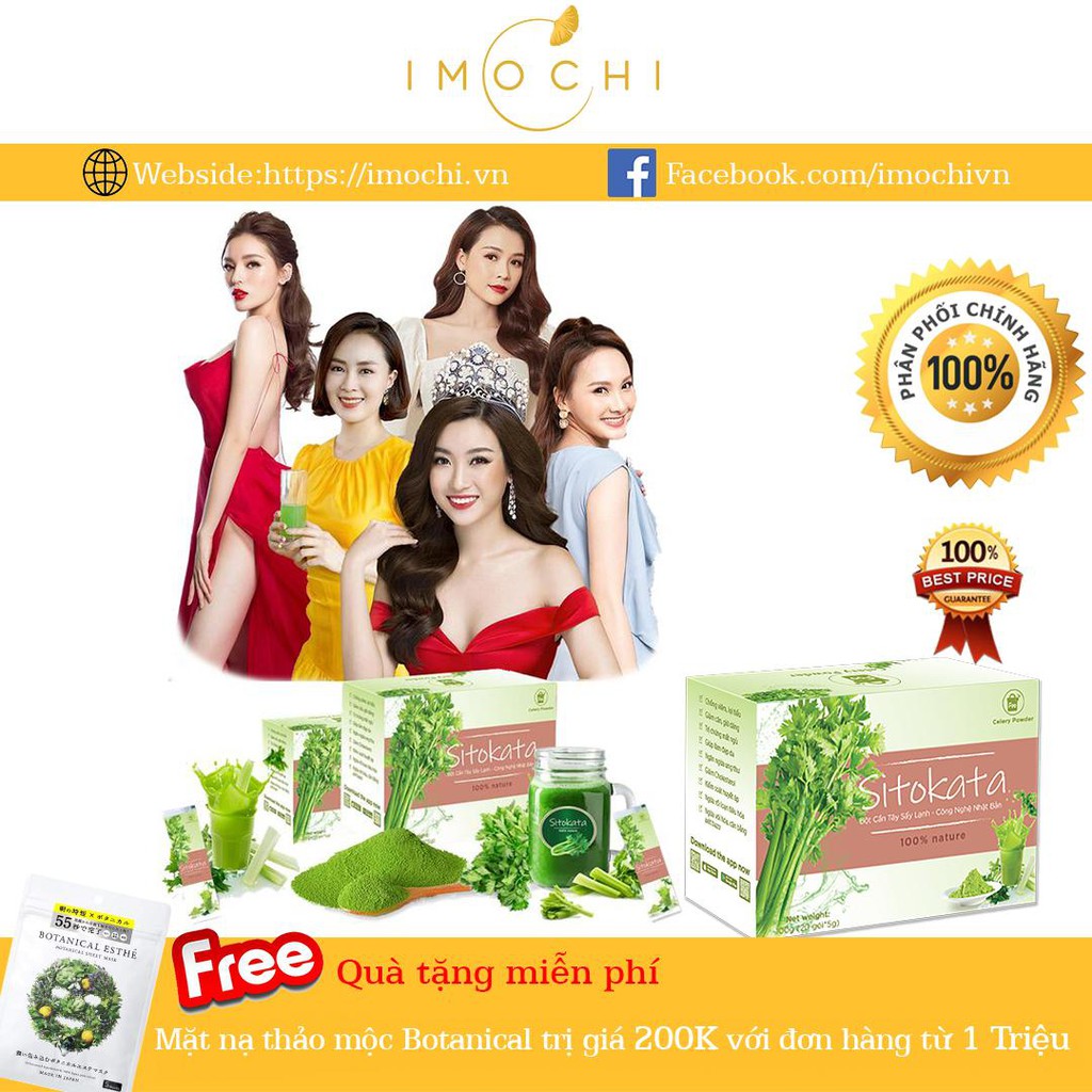 Bột Cần Tây Sitokata Nhật Bản [Tặng Kèm Bình Nước Detox và Cẩm Nang Giảm Cân 7 Ngày]
