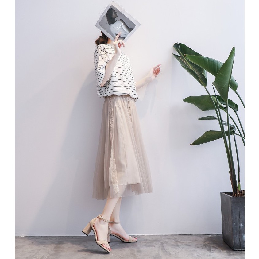 Guốc cao gót nữ 7 phân da Lộn mềm mịn HEAKOS