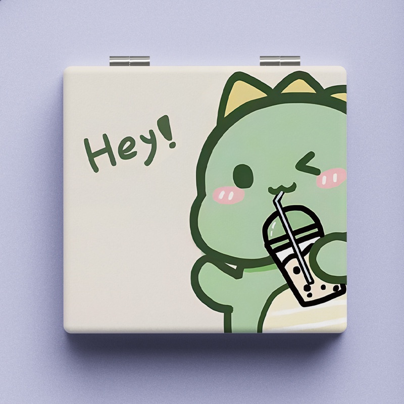 Gương Trang Điểm Mini Hình Vuông Họa Tiết Hoạt Hình Dễ Thương