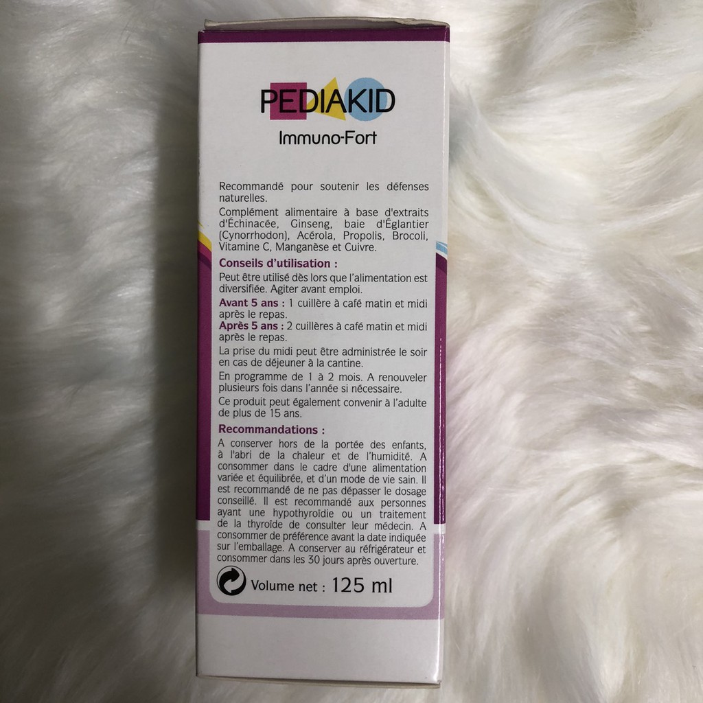 PEDIAKID IMMUNO FORT 125ML - SIRO TĂNG CƯỜNG SỨC ĐỀ KHÁNG CHO BÉ