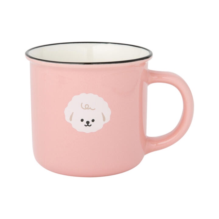 Cốc Tay Cầm ARTBOX Hàn Quốc Màu Hồng Dễ Thương Hình Nhân Vật Bichon