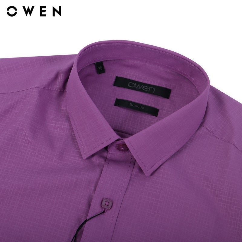 Áo sơ mi ngắn tay nam Owen chất Modal dáng Bodyfit màu tím - BA80969N | BigBuy360 - bigbuy360.vn