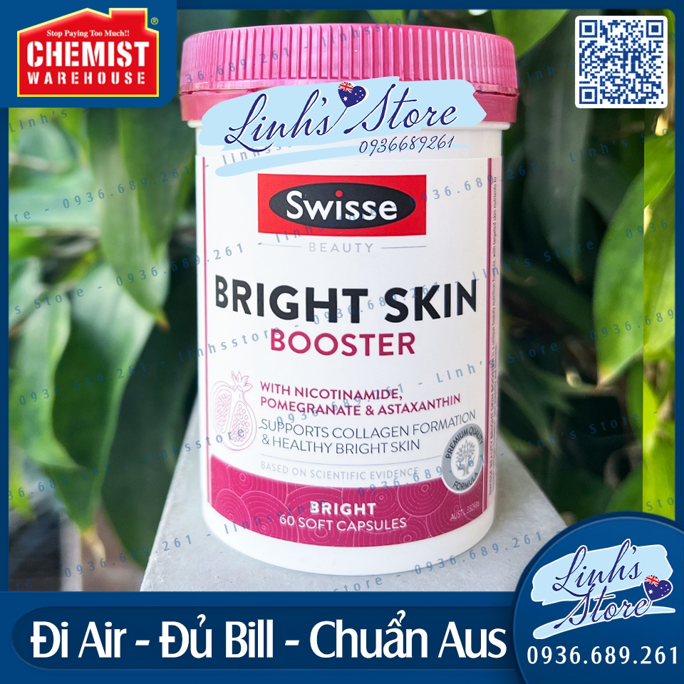 Trắng sáng da Swisse Beauty Bright Skin 60 viên 💙 Chemist Warehouse - Úc | linhsstore
