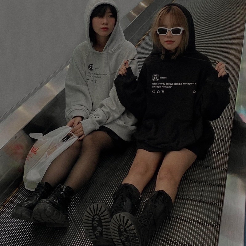 Áo hoodie nỉ cotton sadboi LN12