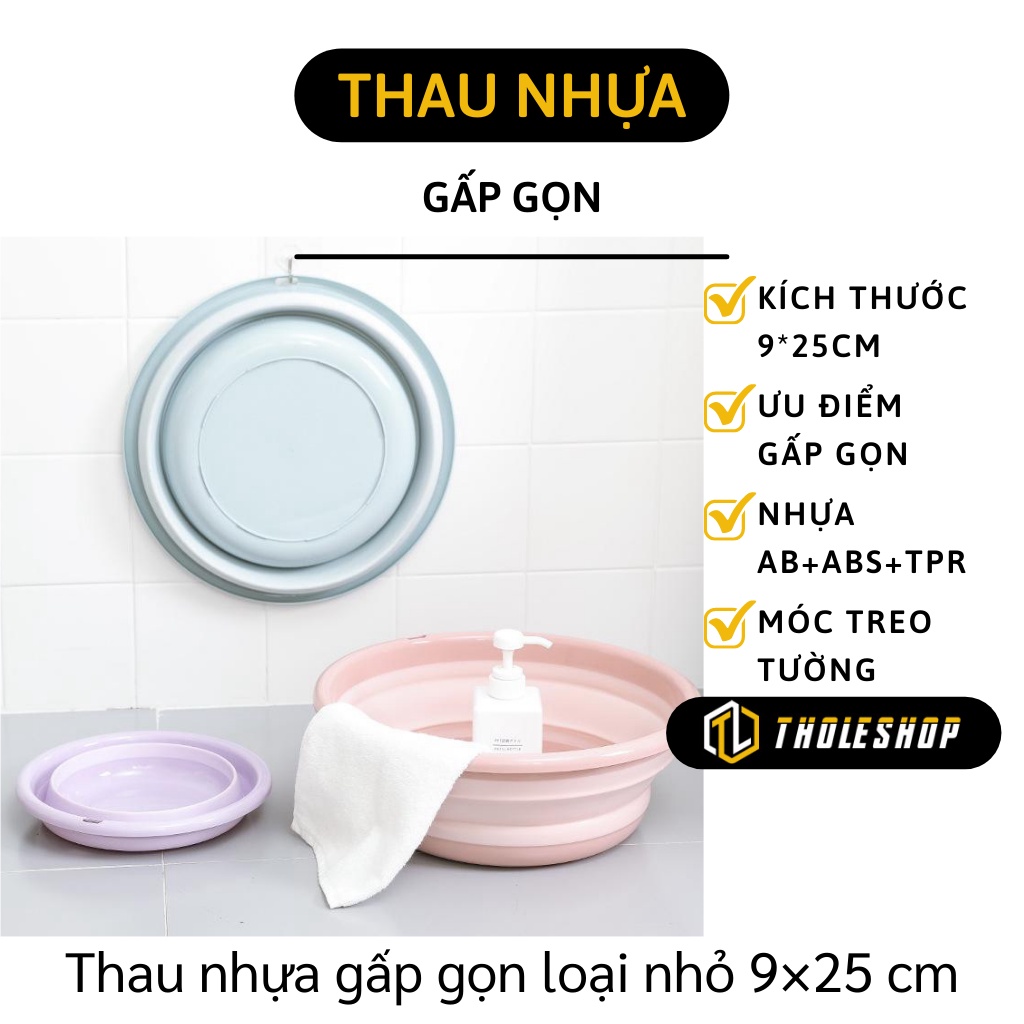 Thau Gấp Gọn - Chậu Xếp Gọn Rửa Mặt Không Chiếm Diện Tích, Có Lỗ Treo Lên 5809