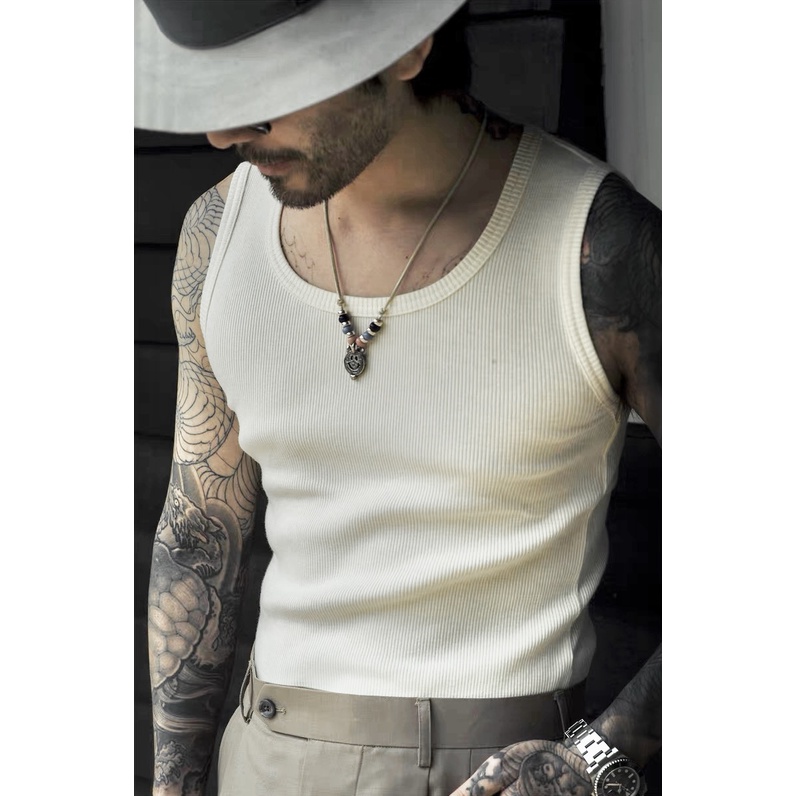 Áo Ba Lỗ Thun Gân Tank Top Nam Nữ FOMAN Form Body Classic, Cổ Tròn Vải Cotton Tăm Gân Sợi Tự Nhiên Thoáng Mát Tôn Dáng