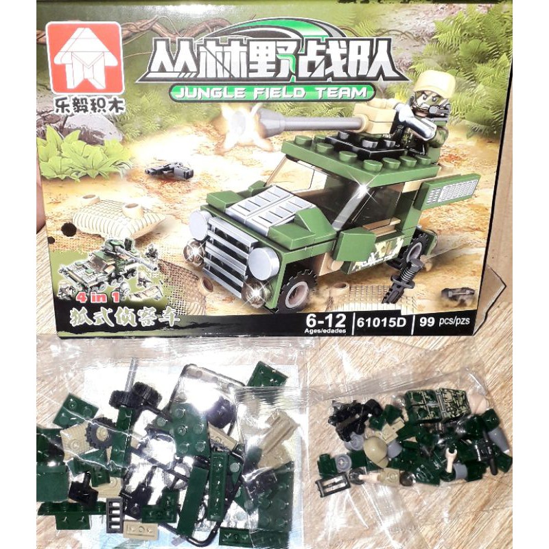 Lắp ráp 1 hộp Lego_Biệt đội rừng xanh 61015 có nhiều chi tiết bằng nhựa