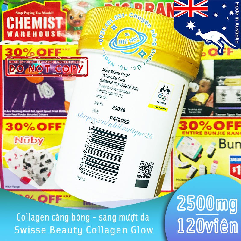 🎈CÓ BILL ÚC🎈 Swisse Beauty Collagen Glow - Collagen căng bóng da 60 viên / 120 viên / 120g 🎈 Chuẩn Chemist Warehouse 🎈 | BigBuy360 - bigbuy360.vn