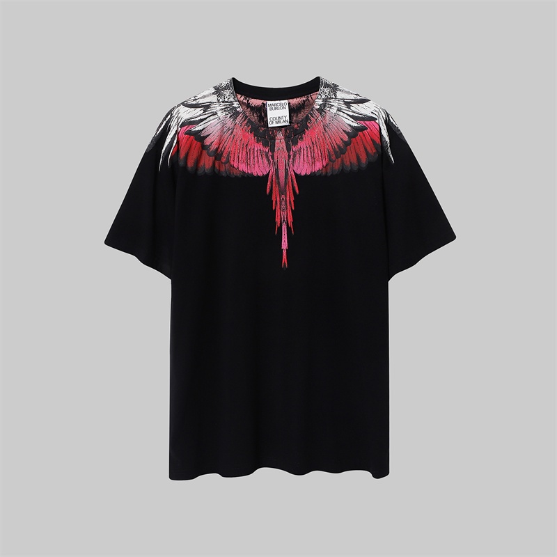 Áo Thun Cotton Tay Ngắn In Hình Đôi Cánh Cổ Điển Thời Trang Unisex