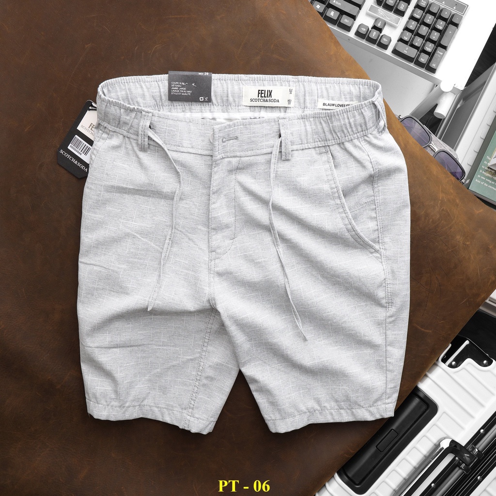 Quần short Kaki nam quần đùi kaki nam lưng thun dây rút chất vải Kaki thun gân mềm nhẹ co giãn Felix - VNXK