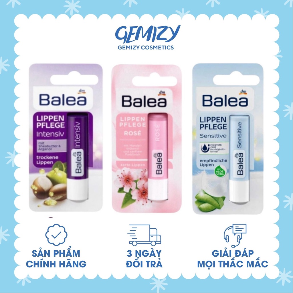 Son dưỡng môi Balea Đức 4,8g dưỡng ẩm mềm mại cho môi khô, da nhạy cảm - Gemizy Shop