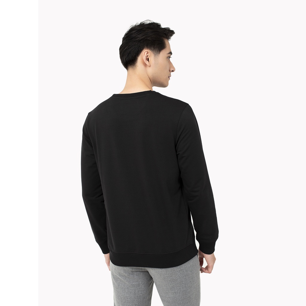 Áo thu đông nam Aristino cao cấp chữ in trước ngực from rộng chất cotton ASW023W1