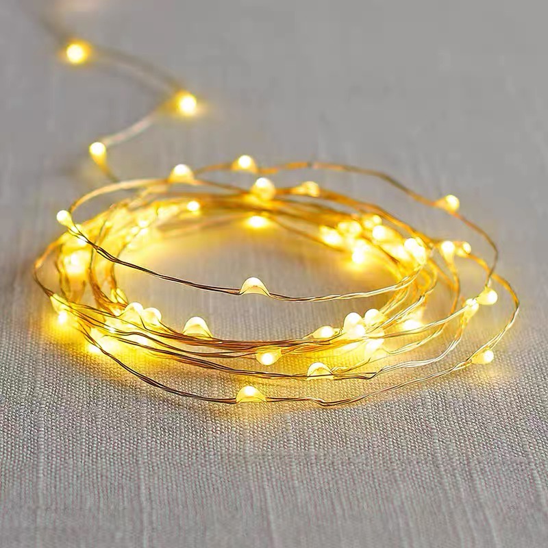 Đèn led trang trí sinh nhật trang trí phòng ngủ chụp ảnh đom đóm dùng pin 5m HAPPYKID DL