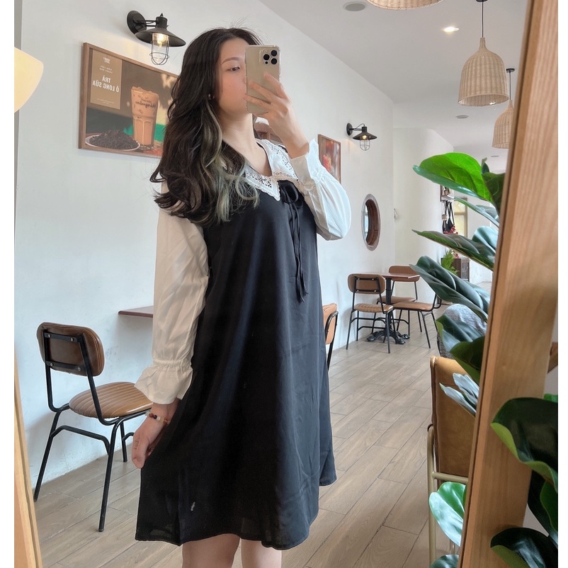 Đầm bầu dài tay thời trang thiết kế MSP179 vải cát hàn hàng freesize Mom and baby