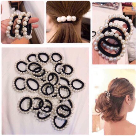 DÂY BUỘC TÓC ⚡️FREESHIP⚡️ Dây Buộc Tóc Đính Hạt Siêu Hot Cho Bạn Gái
