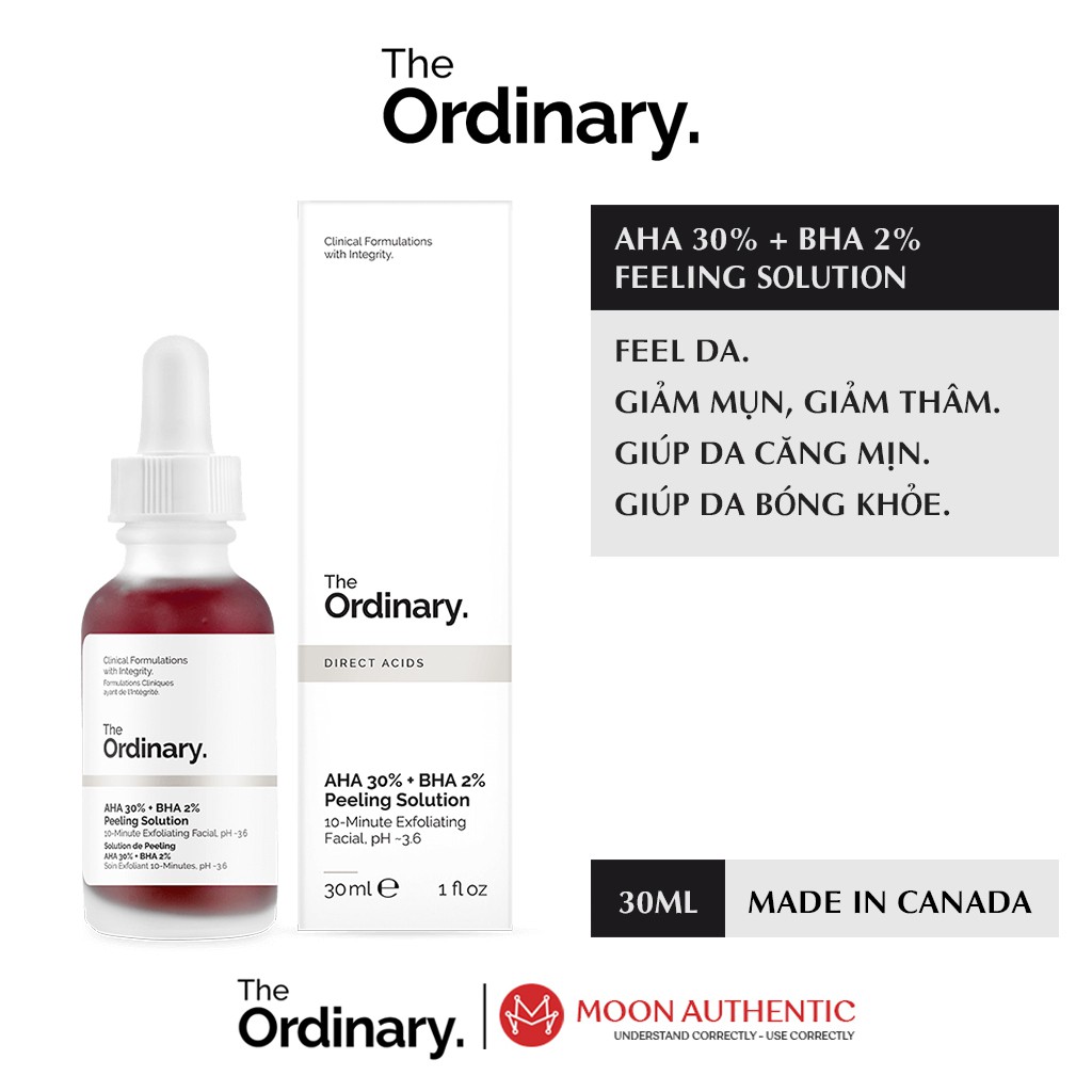 Tẩy Tế Bào Chết Peel Da AHA 30% + BHA 2% Peeling Solution - The Ordinary 30ml