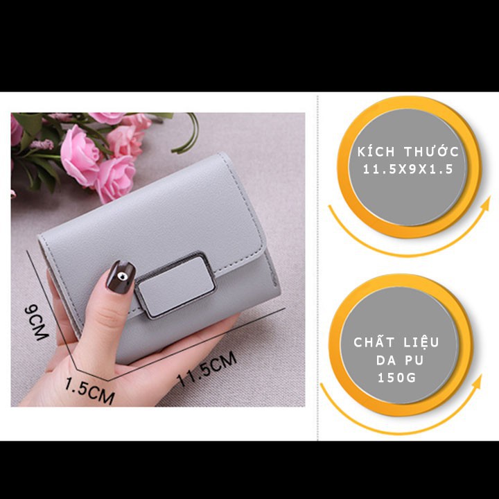 Ví Nữ 🍎FREESHIP🍎 Bóp Ví Nữ Hàn Quốc Đựng Tiền Mini Gấp 3 Bỏ Túi Giá rẻ, Nhiều Ngăn Siêu Tiện Dụng VT01 | BigBuy360 - bigbuy360.vn
