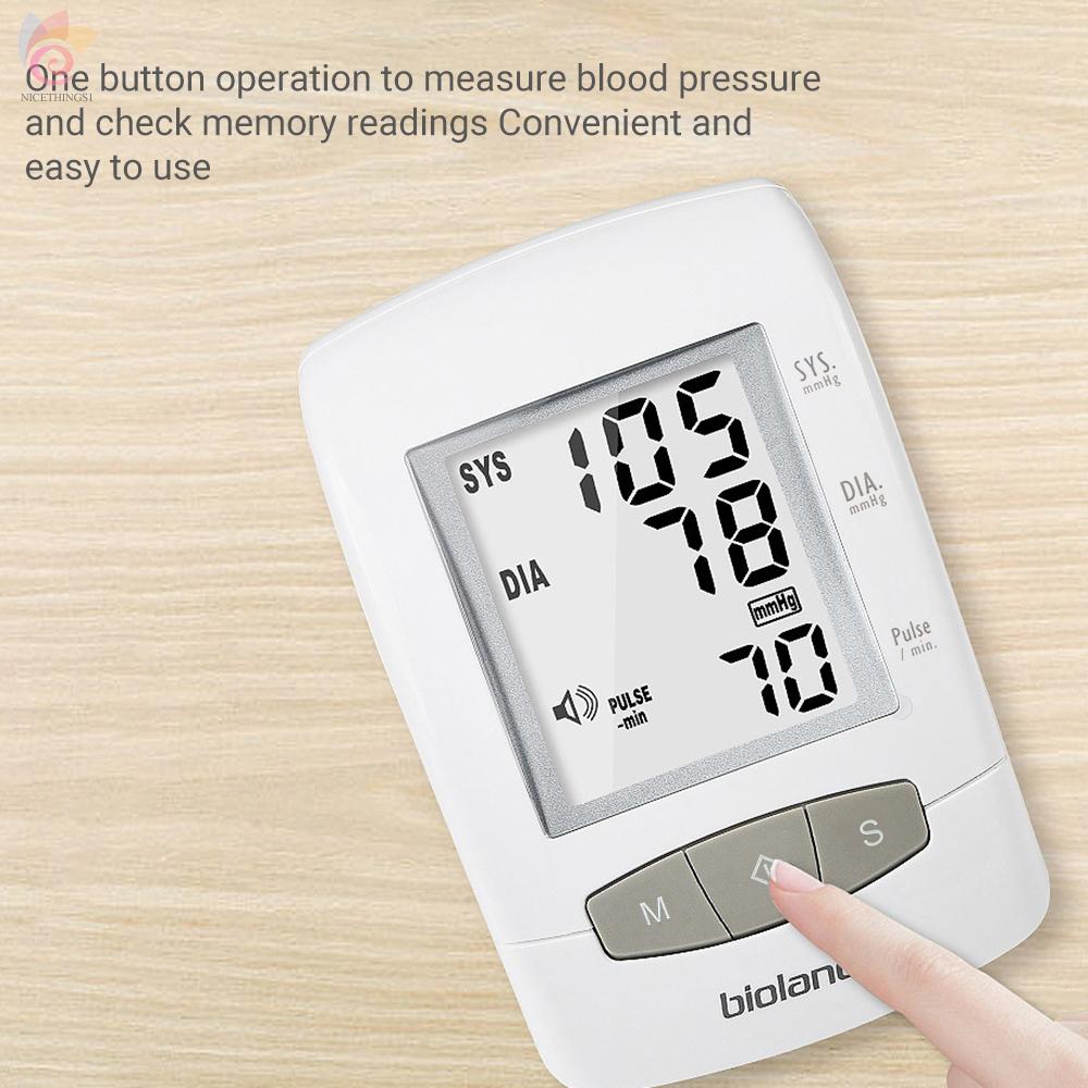 ET bioland 2006-2 Upper Arm Automatic Blood Pressure Monitor Portable Cuff-Style Electric Blood Pressure Pulse Rate Monitor BP Monitor with LCD Display Voiced Instructions 10-Group Readings Storage