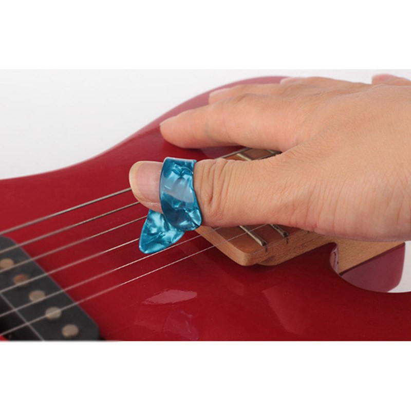 4 Pieces Thumb Finger Guitar Pick Celluloid Mediator Thumbpick for Ac