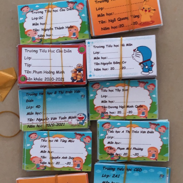 Combo nhãn vở bóc dán cho bé