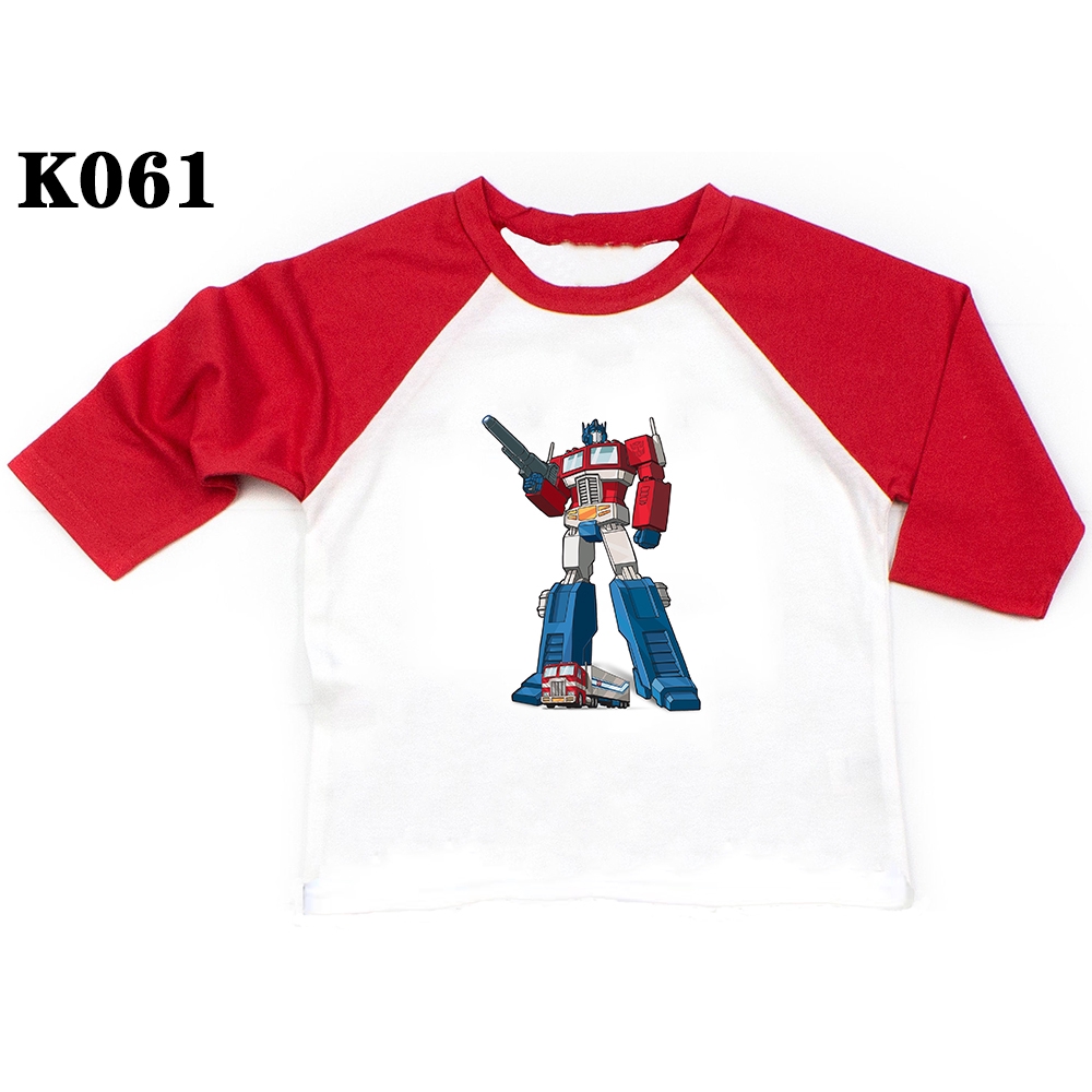 Áo thun tay dài in họa tiết robot biến hình thời trang cho bé trai