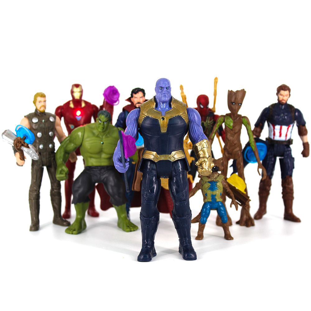 Đồ chơi mô hình siêu anh hùng Avengers Infinity War có đèn LED 16cm cho trẻ em