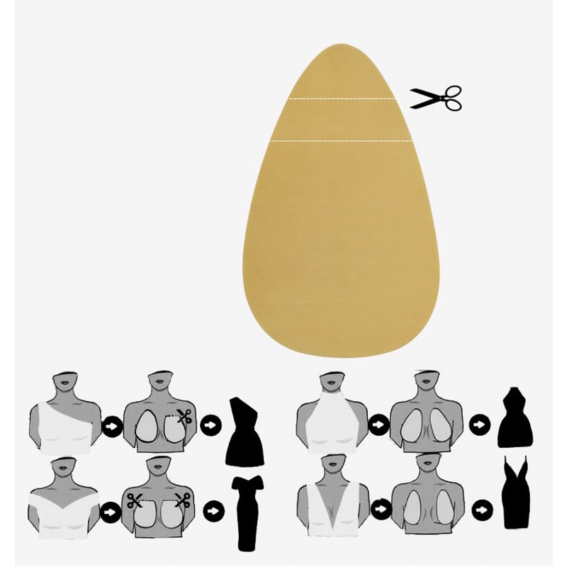 Miếng dán nâng ngực hình tam giác bằng silicone size S/M/L