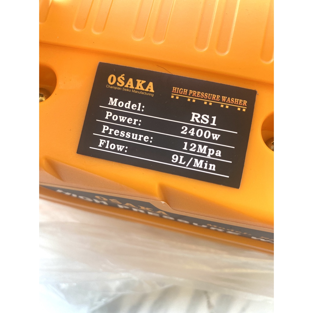Máy rửa xe Osaka rs1 2400w lỗi đồng 100% siêu mạnh tặng bình bọt tuyết