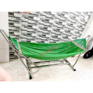 VÕNG XẾP KHUNG INOX, SẮT SƠN TĨNH ĐIỆN  THANG VUÔNG CAO CẤP ( Tặng Màn Chống Muỗi Giá 99k)