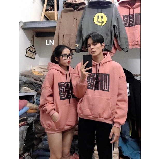 Áo hoodie nỉ cotton ma trận LN12