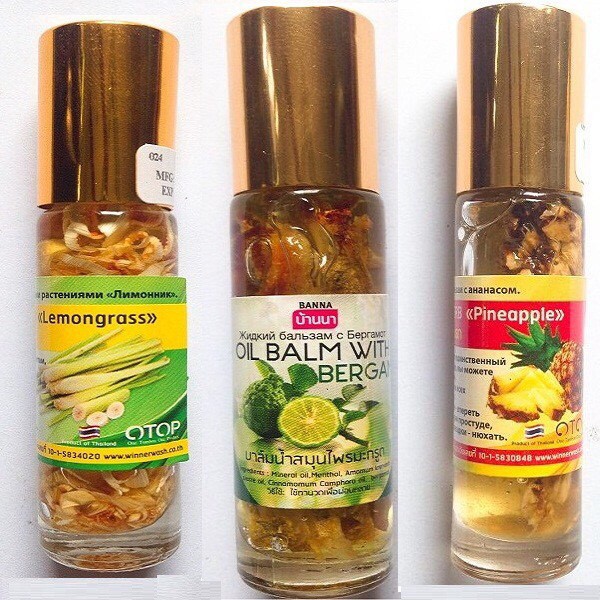 Dầu lăn Thảo Dược: Hương Sả, Chanh, Thơm, Bạc Hà