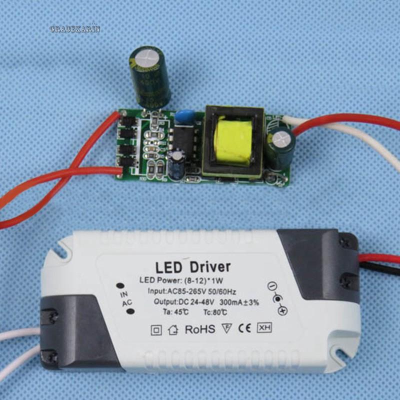 AC-DC Transformator LED Light Driver Netzteil Trafo 1-3W 4-7W 8-12W etc. 300mA