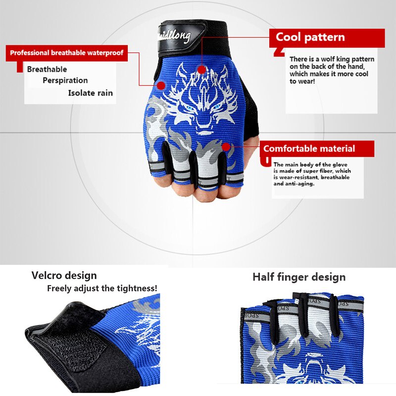 Globetrotter【COD &amp; Hàng sẵn sàng】Găng tay hở nửa ngón chống trượt tiện dụng cho tập thể thao đi xe đạp leo núi