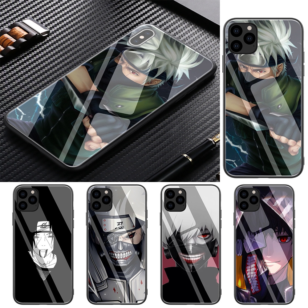 Ốp Điện Thoại Tpu Mặt Kính Cường Lực Hình Anime Naruto Kakashi 019 Cho Iphone 11 Pro Xs Max Xr X 8 7 6 6s Plus