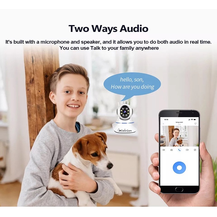 Camera WIFI Carecam/ Yoosee 3 Anten Full HD 1080P kèm thẻ nhớ 32G