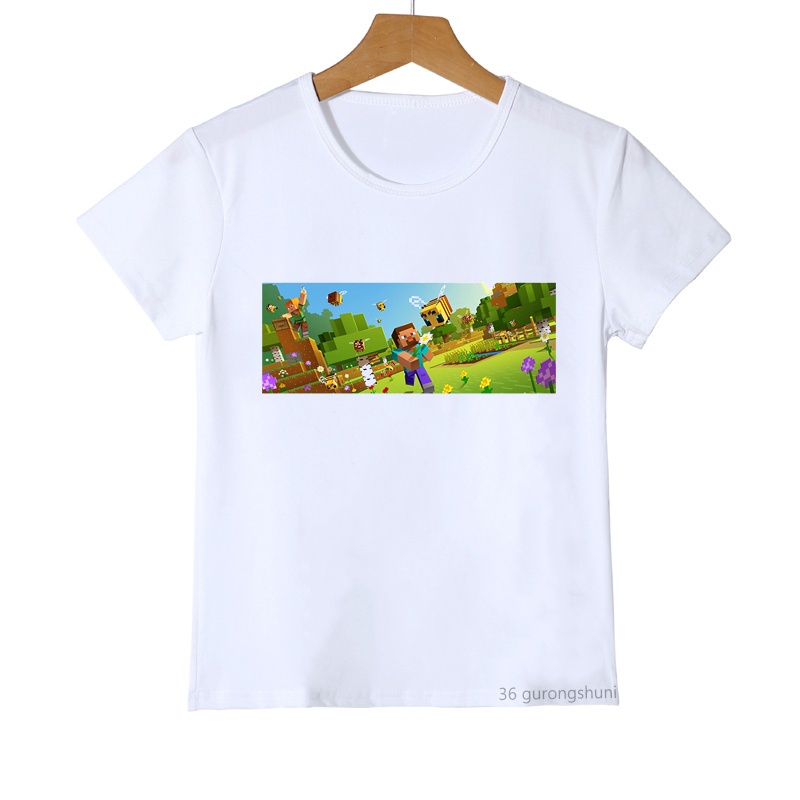 ÁO THUN MINECRAFT UNISEX  PHÔNG NAM NỮ GIA ĐÌNH CẶP ĐÔI CÓ SIZE TRẺ EM CHO BÉ TRAI GÁI AOMIVN