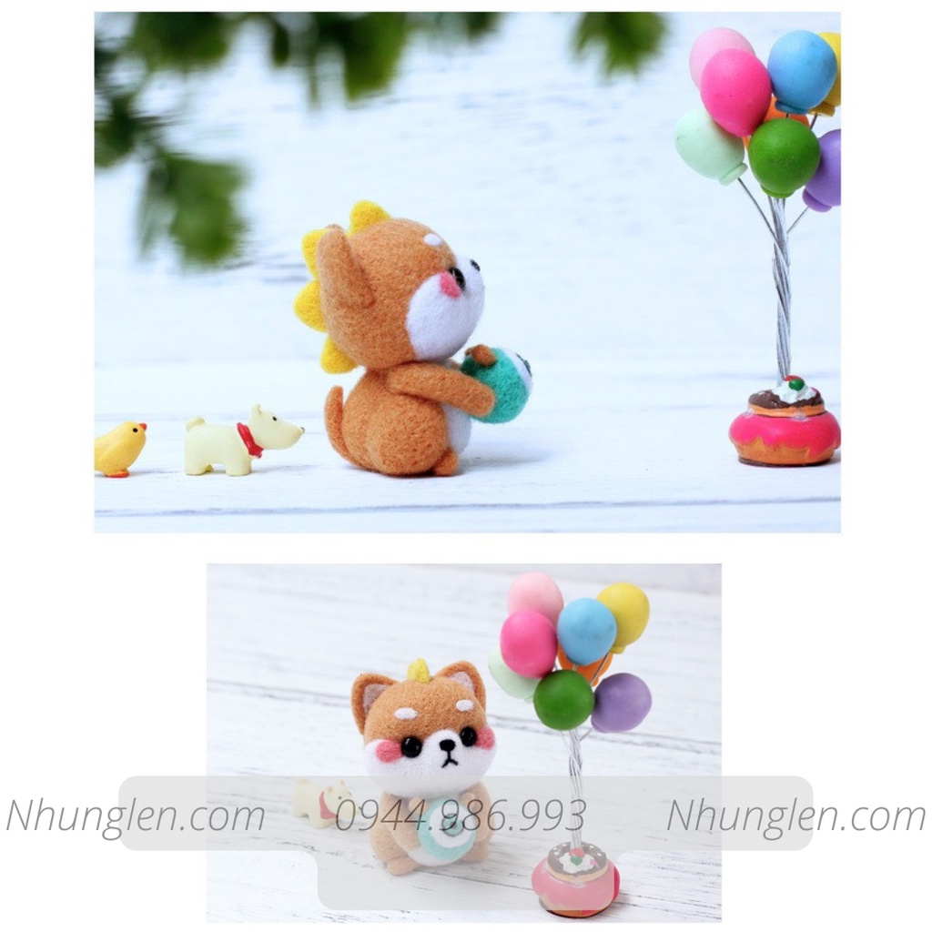 Len chọc có hướng dẫn 5 bé LỚP HỌC SHIBA NEEDLE FELTING SHIBA CLASSES, món quà handmade ý nghĩa