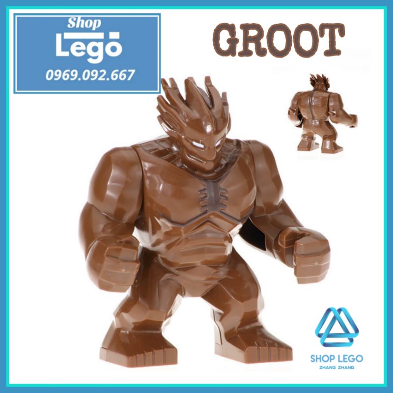 Xếp hình người cây Groot Comics trong Guardians of the Galaxy Vệ binh dải ngân hà Lego Minifigures Kopf KF1000