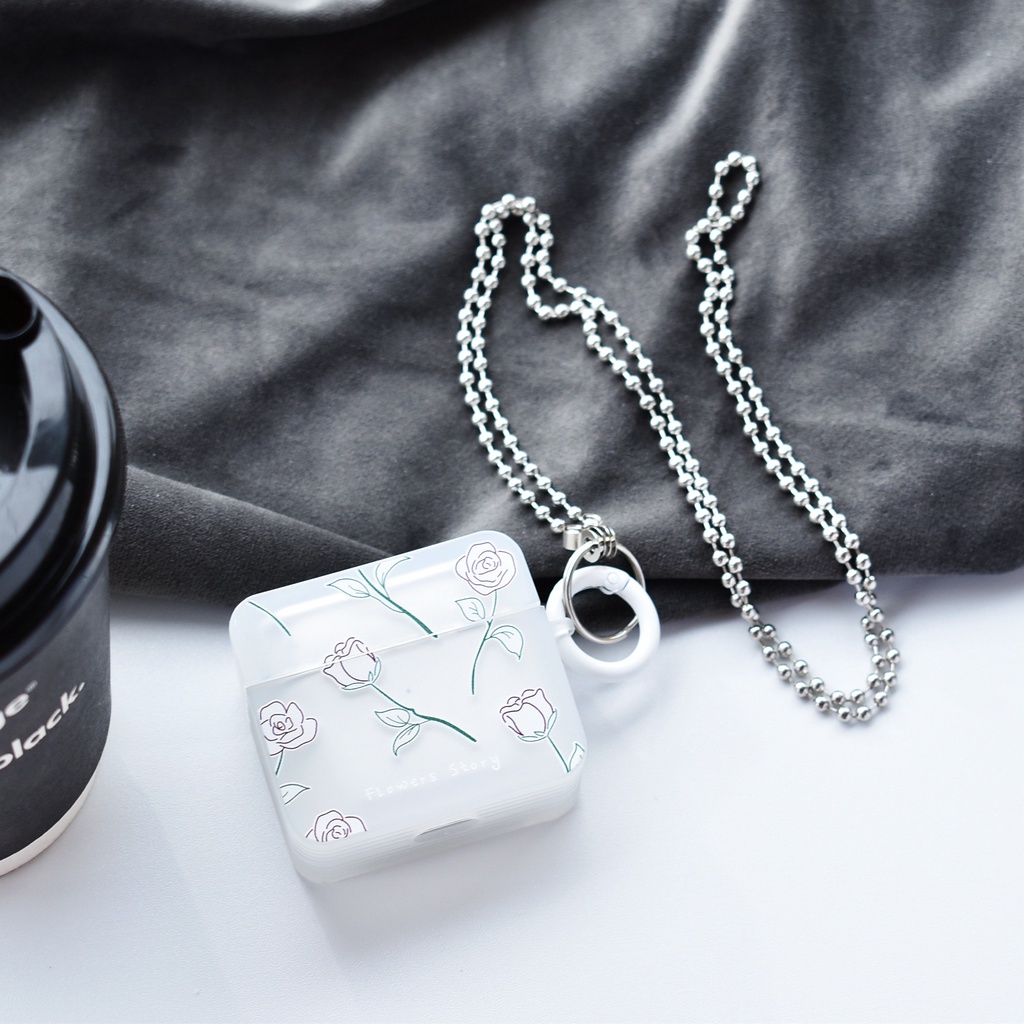 Vỏ Bảo Vệ Hộp Sạc Tai Nghe AirPods 1 2 pro 3 2021 gen3 Bluetooth Bằng Silicon Tpu Mềm Hình Vuông Họa Tiết Hoa Đơn Giản