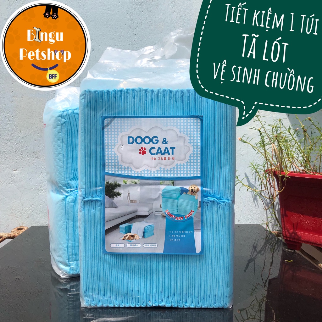 Bịch tã lót chuồng cho Chó Mèo vệ sinh vào khay, chuồng siêu thấm hút 100,50 miếng tùy size