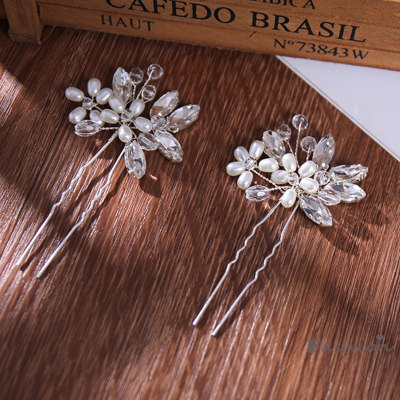 Trâm cài tóc hình học bằng kính đính đá thời trang cho nữ