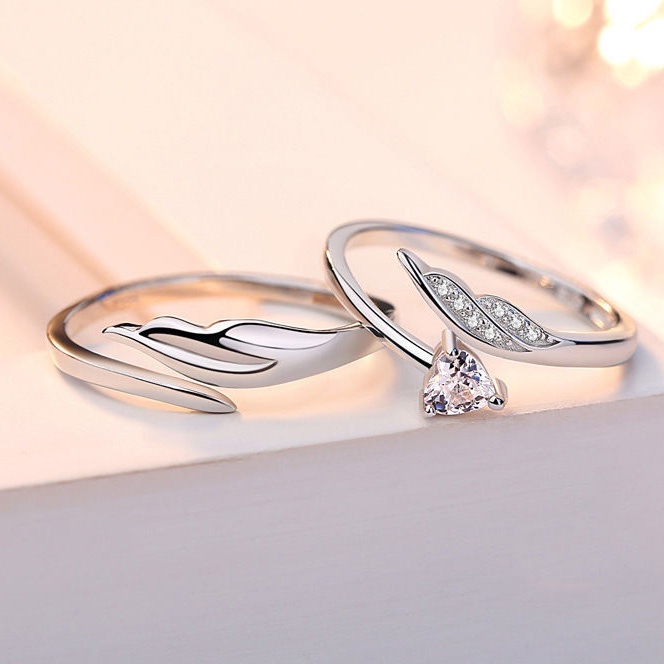 Nhẫn Đôi Cánh Thiên Thần Đính Kim Cương Nhân Tạo