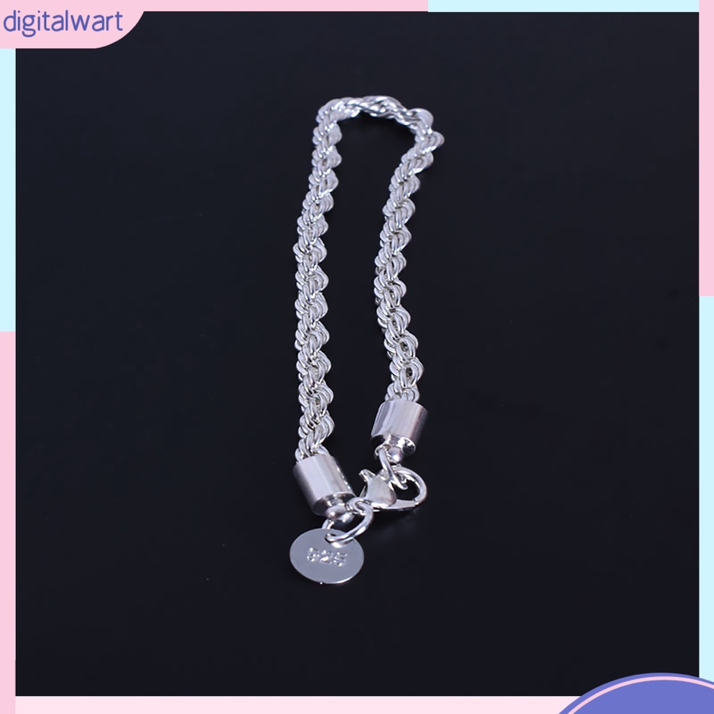 Vòng tay mạ bạc thiết kế dạng xoắn thanh lịch dành cho nữ