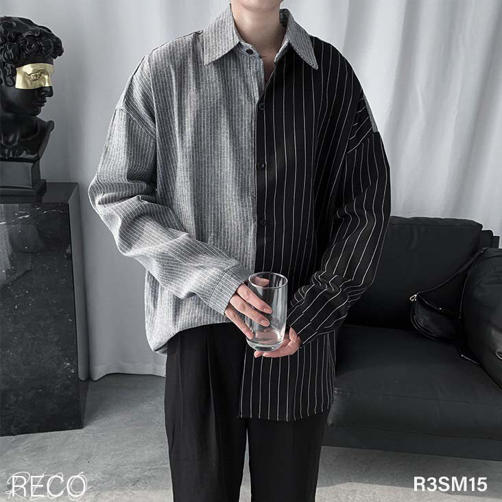 Áo sơ mi nam nữ Hàn Quốc cao cấp dáng rộng dài tay Shirt Loose R3SM15